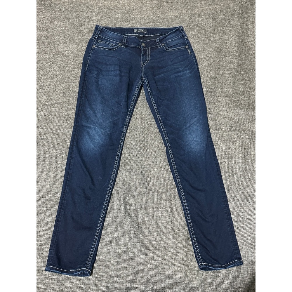 Silver Women's W33‎ L33 Jeans Suki Mid Skinny Dark Wash Denim L93116SSF420